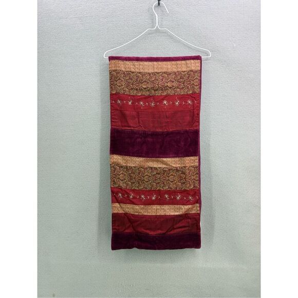 Crate & Barrel Arabesque Table Runner Moroccan Spice Reds Orange Gold 14” x 120” - Picture 1 of 7